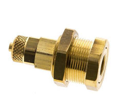 Brass DN 5 Air Coupling Socket 4x6 mm Union Nut Bulkhead Pull-Off Double Shut-Off