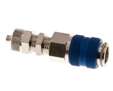 Latón niquelado DN 5 Azul Racor de acoplamiento de aire 4x6 mm Tuerca de unión Pasamuros