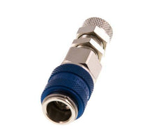 Latón niquelado DN 5 Azul Racor de acoplamiento de aire 4x6 mm Tuerca de unión Pasamuros