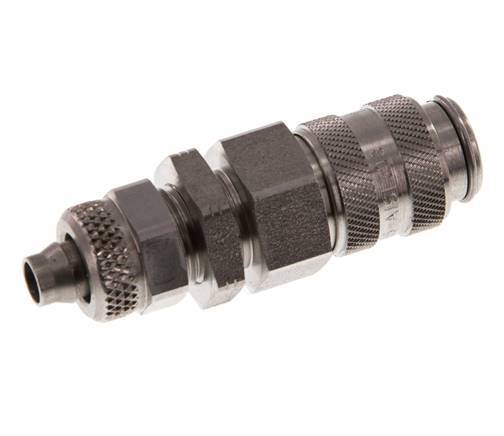 Acoplamiento de aire de acero inoxidable DN 5 Tuerca de unión de 6x8 mm Pasamuros