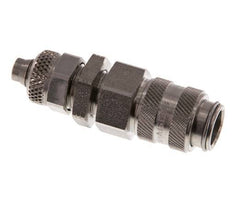 Acoplamiento de aire de acero inoxidable DN 5 Tuerca de unión de 6x8 mm Pasamuros