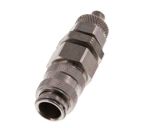 Acoplamiento de aire de acero inoxidable DN 5 Tuerca de unión de 6x8 mm Pasamuros