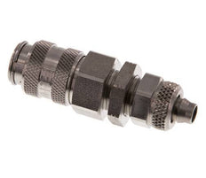 Acoplamiento de aire de acero inoxidable DN 5 Tuerca de unión de 6x8 mm Pasamuros