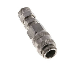 Stainless Steel 316L DN 5 Air Coupling Socket 4x6 mm Union Nut Bulkhead Double Shut-Off