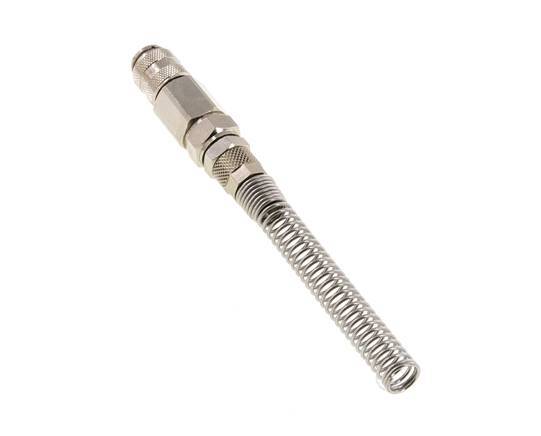 Nickel-plated Brass DN 5 Air Coupling Socket 6x8 mm Union Nut Bend-Protect Rotatable