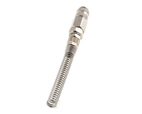 Nickel-plated Brass DN 5 Air Coupling Socket 6x8 mm Union Nut Bend-Protect Rotatable