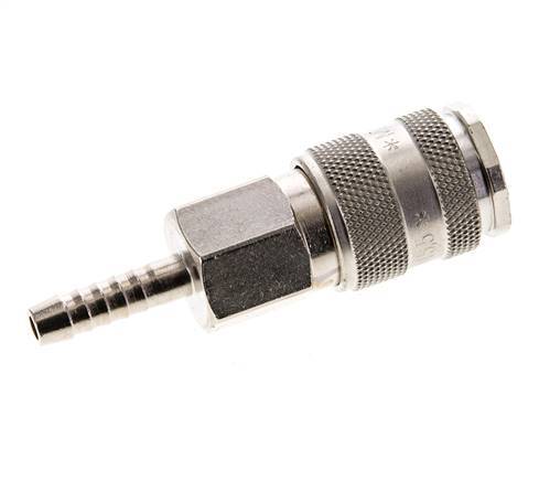 Latón niquelado DN 5,5 (Orion) Racor de acoplamiento de aire Pilar de manguera de 6 mm