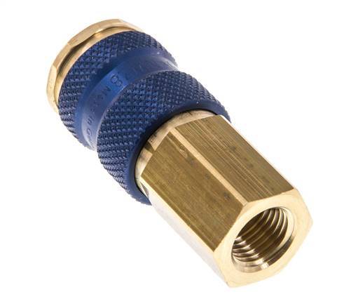 Acoplamiento de aire de latón DN 7.2 (Euro) con codificación azul Toma G 1/4 pulgada hembra