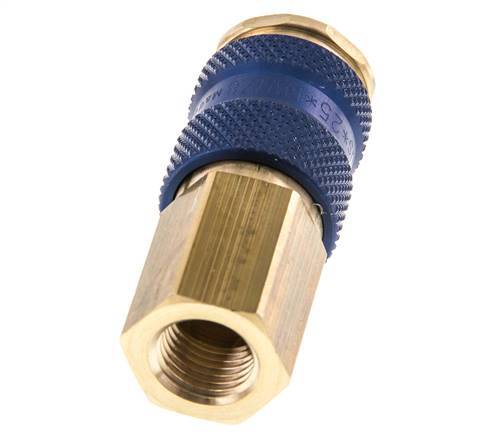 Acoplamiento de aire de latón DN 7.2 (Euro) con codificación azul Toma G 1/4 pulgada hembra