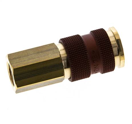 Acoplamiento de aire de latón DN 7.2 (Euro) con codificación marrón Enchufe G 1/4 pulgada hembra
