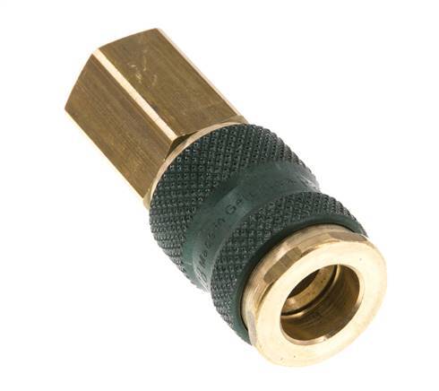 Acoplamiento de aire de latón DN 7.2 (Euro) codificado en verde Enchufe G 1/4 pulgada hembra