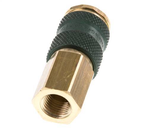 Acoplamiento de aire de latón DN 7.2 (Euro) codificado en verde Enchufe G 1/4 pulgada hembra