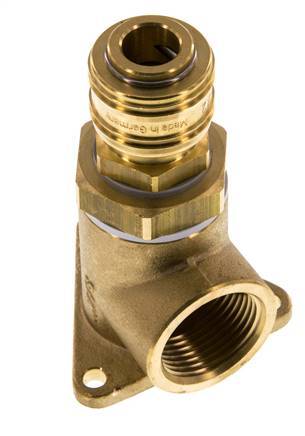 Acoplamiento de aire de latón DN 7.2 (Euro) Enchufe G 3/4 pulgadas hembra para montaje en pared