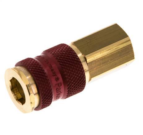 Acoplamiento de aire de latón DN 7.2 (Euro) codificado en rojo Toma G 1/4 pulgada hembra