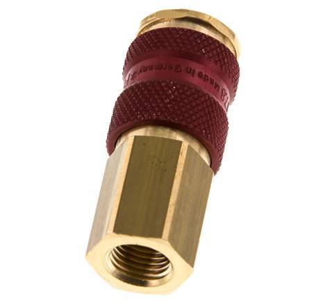 Acoplamiento de aire de latón DN 7.2 (Euro) codificado en rojo Toma G 1/4 pulgada hembra