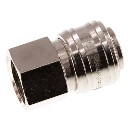 Latón niquelado DN 7.2 (Euro) Enchufe de acoplamiento de aire G 1/4 pulgada Hembra