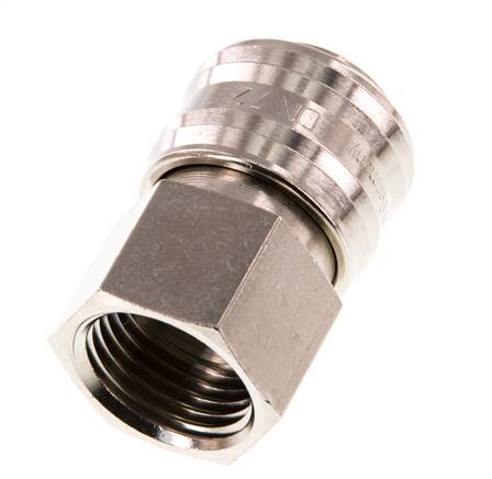 Latón niquelado DN 7.2 (Euro) Enchufe de acoplamiento de aire G 1/4 pulgada Hembra
