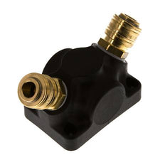 Latón/plástico DN 7,2 (Euro) Acoplamiento de aire Enchufe G 1/2 pulgadas Hembra Montaje en pared 2 vías
