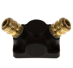 Latón/plástico DN 7,2 (Euro) Acoplamiento de aire Enchufe G 1/2 pulgadas Hembra Montaje en pared 2 vías
