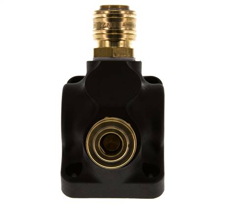 Latón/plástico DN 7,2 (Euro) Acoplamiento de aire Enchufe G 1/2 pulgadas Hembra Montaje en pared 2 vías