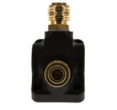 Latón/plástico DN 7,2 (Euro) Acoplamiento de aire Enchufe G 1/2 pulgadas Hembra Montaje en pared 2 vías