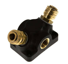 Latón/plástico DN 7,2 (Euro) Acoplamiento de aire Enchufe G 1/2 pulgadas Hembra Montaje en pared 2 vías