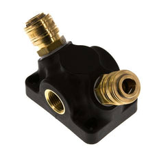 Latón/plástico DN 7,2 (Euro) Acoplamiento de aire Enchufe G 1/2 pulgadas Hembra Montaje en pared 2 vías