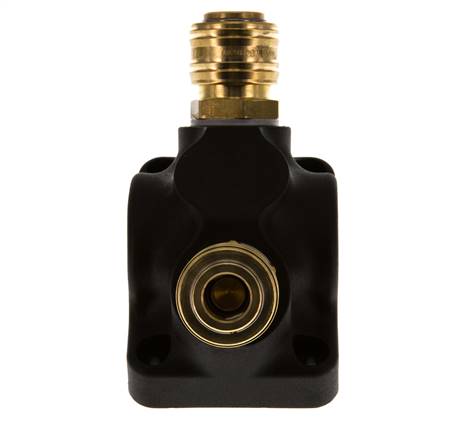 Latón/plástico DN 7,2 (Euro) Acoplamiento de aire Enchufe G 1/2 pulgadas Hembra Montaje en pared 2 vías