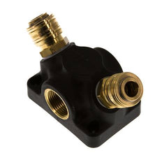 Latón/plástico DN 7,2 (Euro) Acoplamiento de aire Enchufe G 3/4 pulgadas Hembra Montaje en pared 2 vías
