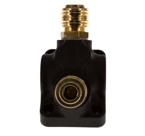 Latón/plástico DN 7,2 (Euro) Acoplamiento de aire Enchufe G 3/4 pulgadas Hembra Montaje en pared 2 vías