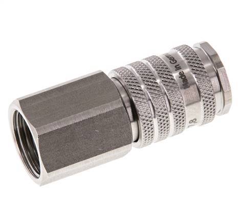 Stainless steel DN 7.8 Air Coupling Socket G 1/2 inch Female Double Shut-Off