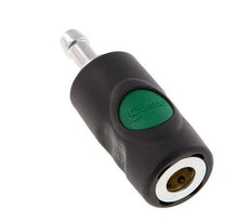 Material compuesto DN 7.4 Racor de seguridad de anclaje en el aire con botón pulsador Pilar para manguera de 9 mm