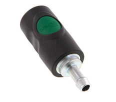 Material compuesto DN 7.4 Racor de seguridad de anclaje en el aire con botón pulsador Pilar para manguera de 9 mm