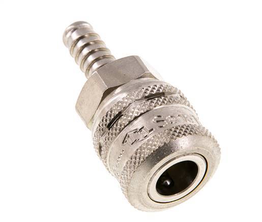 Acero DN 7.2 (Euro) Enchufe de seguridad para aire comprimido Pilar para manguera de 8 mm