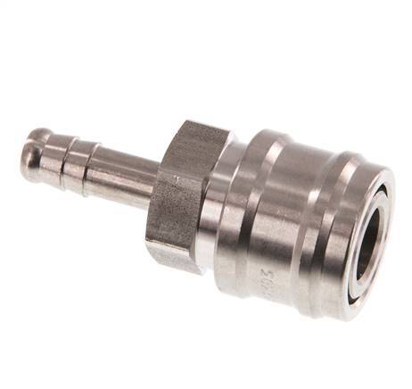 Stainless steel DN 7.2 (Euro) Air Coupling Socket 8 mm Hose Pillar