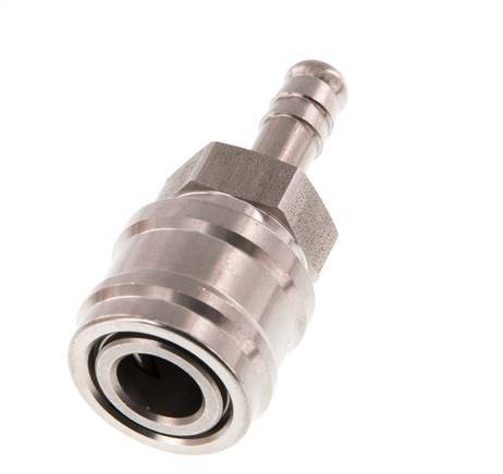 Stainless steel DN 7.2 (Euro) Air Coupling Socket 8 mm Hose Pillar