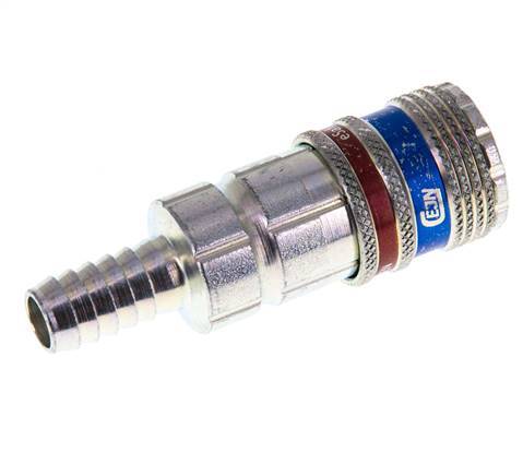 Acero/latón DN 7.6 (7.2 Euro) Enchufe de seguridad para aire comprimido Pilar para manguera de 10 mm