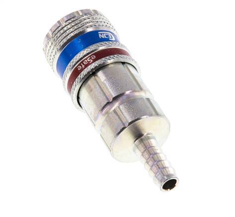 Acero/latón DN 7.6 (7.2 Euro) Enchufe de seguridad para aire comprimido Pilar para manguera de 6 mm