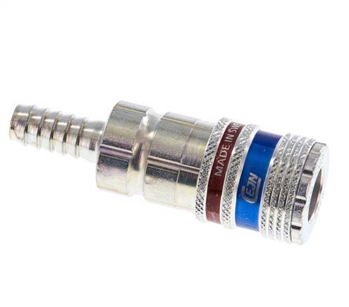 Steel/brass DN 7.6 (7.2 Euro) Safety Air Coupling Socket 9 mm Hose Pillar