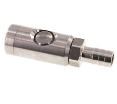Enchufe de seguridad de acero inoxidable 316L DN 7,4 con botón pulsador Pilar para manguera de 13 mm