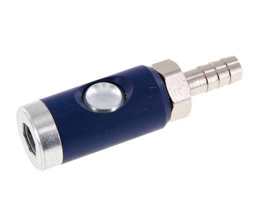 Enchufe de seguridad de acero endurecido DN 7,4 con botón pulsador Pilar para manguera de 10 mm
