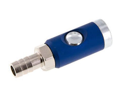 Hardened steel DN 7.4 Safety Air Coupling Socket with Push Button 13 mm Hose Pillar