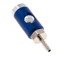 Enchufe de seguridad de acero endurecido DN 7,4 con botón pulsador Pilar para manguera de 6 mm