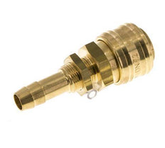 Brass DN 7.2 (Euro) Air Coupling Socket 10 mm Hose Pillar Bulkhead Double Shut-Off