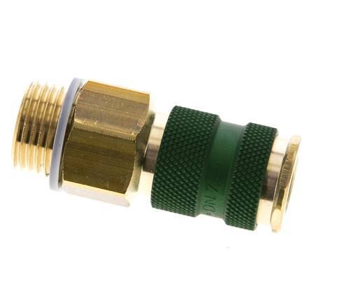 Brass DN 7.2 (Euro) Green-Coded Air Coupling Socket G 1/2 inch Male