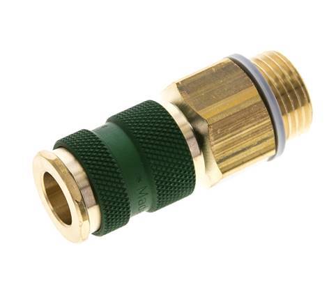 Brass DN 7.2 (Euro) Green-Coded Air Coupling Socket G 1/2 inch Male