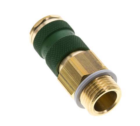 Brass DN 7.2 (Euro) Green-Coded Air Coupling Socket G 1/2 inch Male