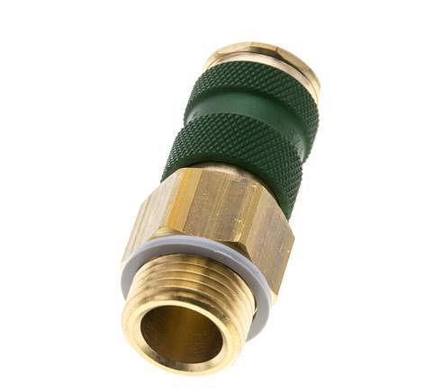 Brass DN 7.2 (Euro) Green-Coded Air Coupling Socket G 1/2 inch Male