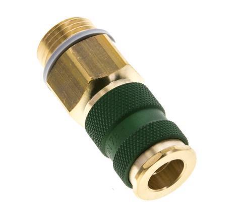 Brass DN 7.2 (Euro) Green-Coded Air Coupling Socket G 1/2 inch Male