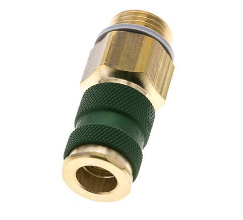 Brass DN 7.2 (Euro) Green-Coded Air Coupling Socket G 1/2 inch Male